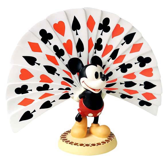 WDCC Disney Classics Thru The Mirror Mickey Mouse Playing Card Plumage Porcelain Figurine