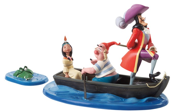 WDCC Disney Classics Captain Hook, Mr. Smee, Tiger Lily An Irresistible Lure Porcelain Figurine