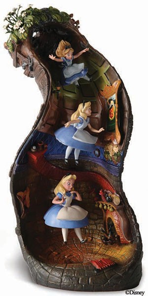 WDCC Disney Classics Alice In Wonderland Alice And Dinah Down The Rabbit Hole Porcelain Figurine