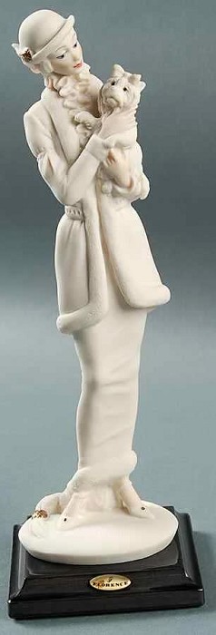 Giuseppe Armani Lady With Dog Sculpture