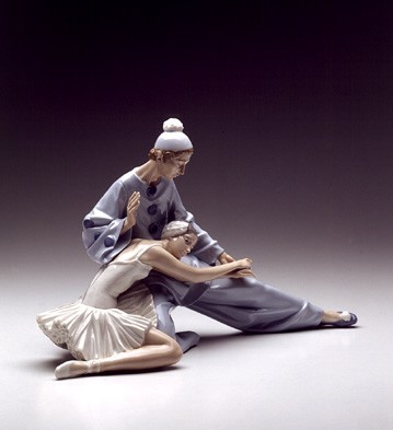 Lladro Closing Scene Porcelain Figurine 4935 Ballerina and Jester