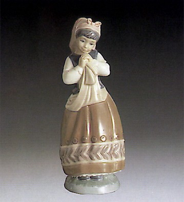 Lladro Blushful Girl 1980-85 Porcelain Figurine