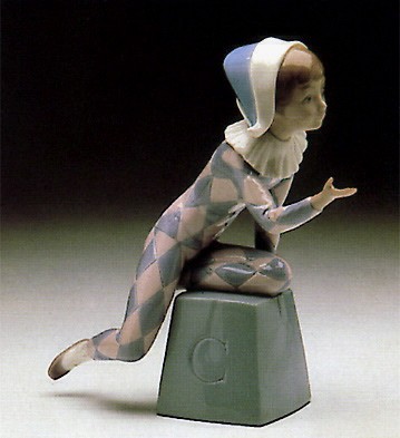 Lladro Harlequin Letter C 1980-85 Porcelain Figurine