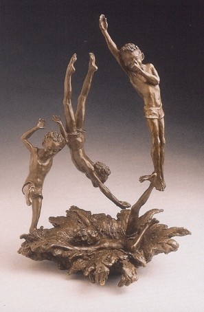 Mark Hopkins Last One In Bronze Sculpture