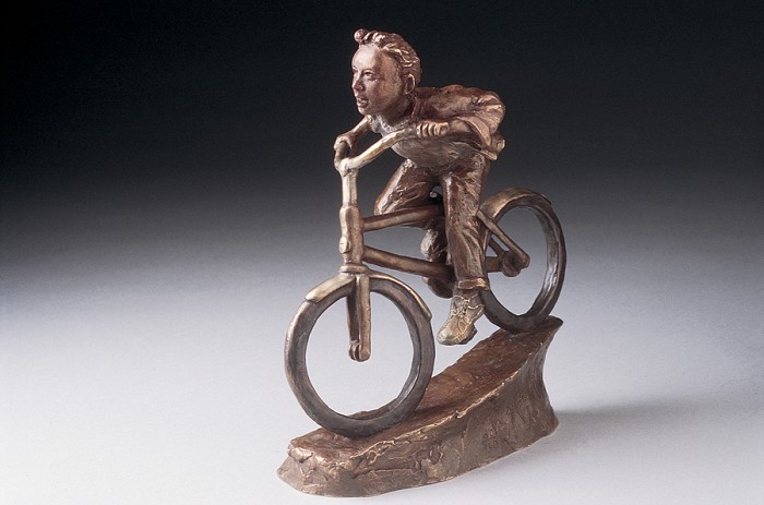 Mark Hopkins Race Ya! (boy) Bronze Sculpture