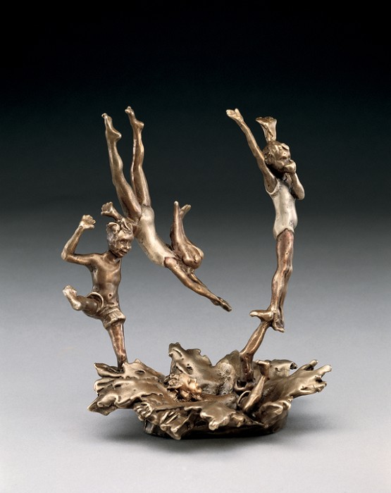 Mark Hopkins Last One In Bronze Sculpture Mixed Midia Sculpture