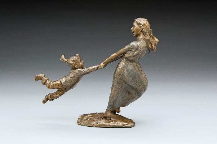 Mark Hopkins Swing Me (girl) Bronze Sculpture