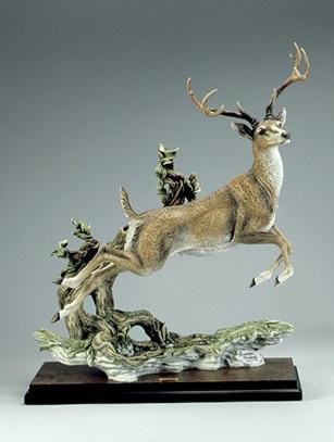 Giuseppe Armani Monarch Jumping Deer Signed By Giuseppe Armani Sculpture