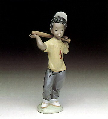 Lladro Black Legacy Next At Bat Porcelain Figurine