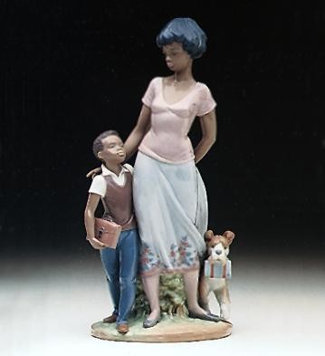 Lladro Black Legacy Ready To Learn Porcelain Figurine