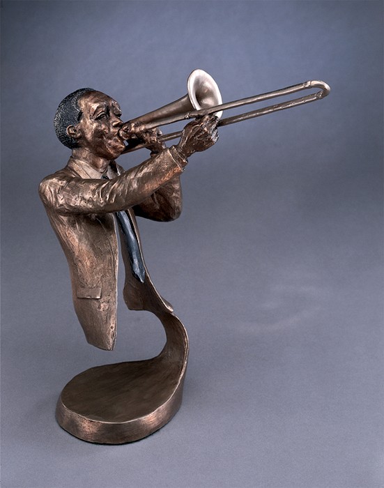 Mark Hopkins Jazz Trombone Bronze Sculpture