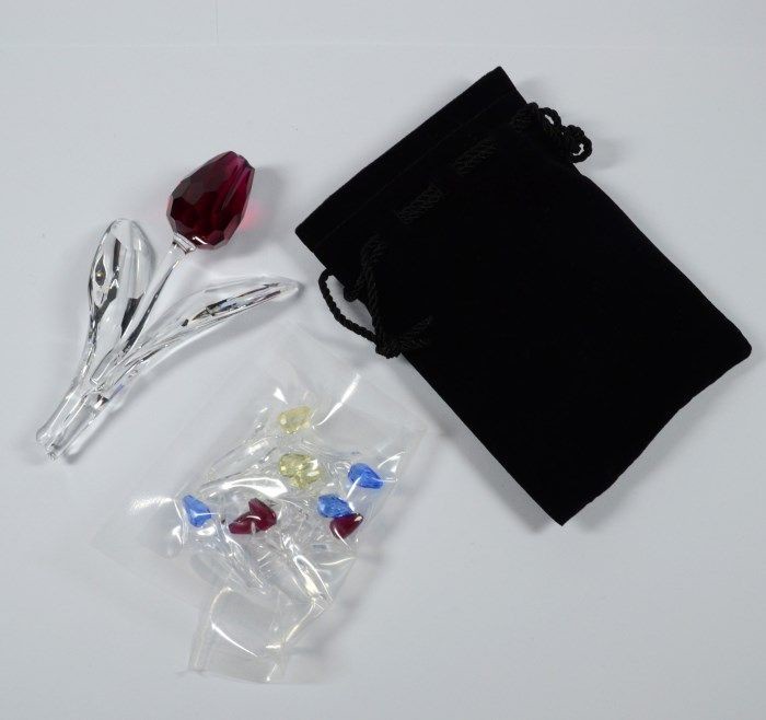 Swarovski Crystal Red Tulip with Mini Tulips 