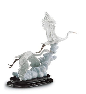Lladro Cranes In Flight 1997-01 Porcelain Figurine