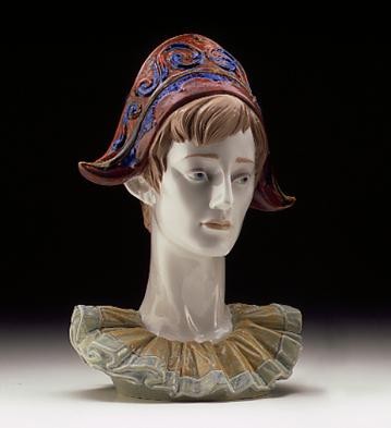Lladro Pensive Harlequins Head 1997-99 *** Porcelain Figurine