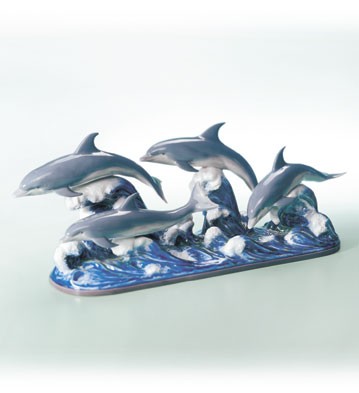 Lladro The Dolphins Porcelain Figurine