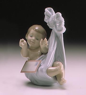 Lladro Heavens Gift (boy - Blank Card) Porcelain Figurine