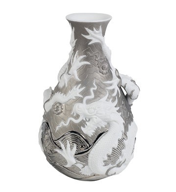 Lladro Bud V.dragons-Platinum Back. (re-Deco) Porcelain Figurine