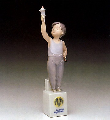 Lladro Special Torch 1992-96 Porcelain Figurine