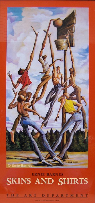 Ernie Barnes Skins Shirts Signed Lithograph African American