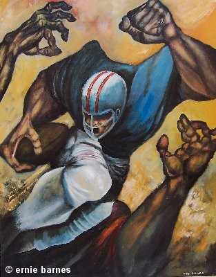 Ernie Barnes The Fullback Artist Signed Lithograph