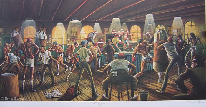 Ernie Barnes Boxing Gym Lithograph