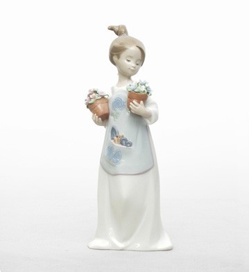 Lladro Pots Full Of Posies Porcelain Figurine