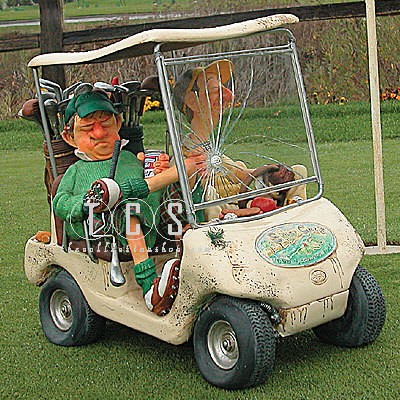 Guillermo Forchino The Next Hole Golf Cart Comical Art Sculpture