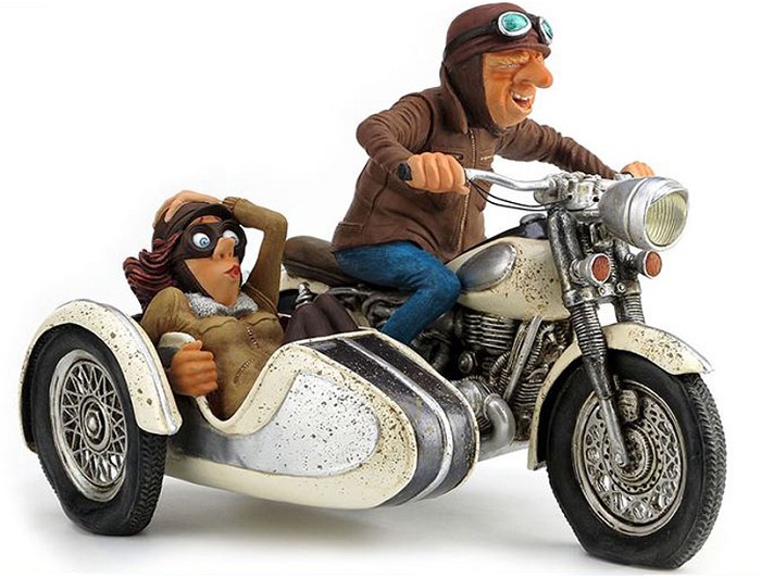 Guillermo Forchino Sidecar Tour Comical Art Sculpture