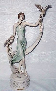Giuseppe Armani Lady With Parrots Sculpture