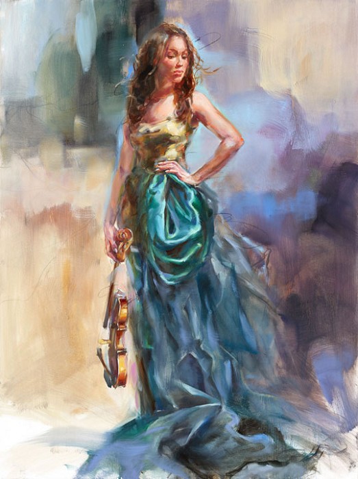 Anna Razumovskaya Aspiration 4 Hand-Embellished Giclee on Canvas