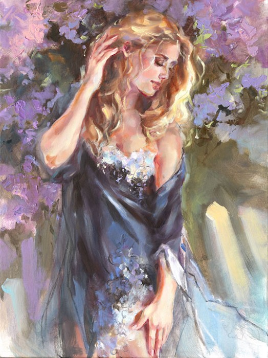 Anna Razumovskaya Blossoming Beauty Hand-Embellished Giclee on Canvas