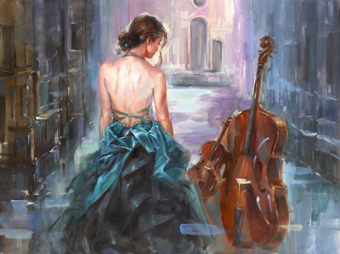 Anna Razumovskaya Concerto 4 Hand-Embellished Giclee on Canvas