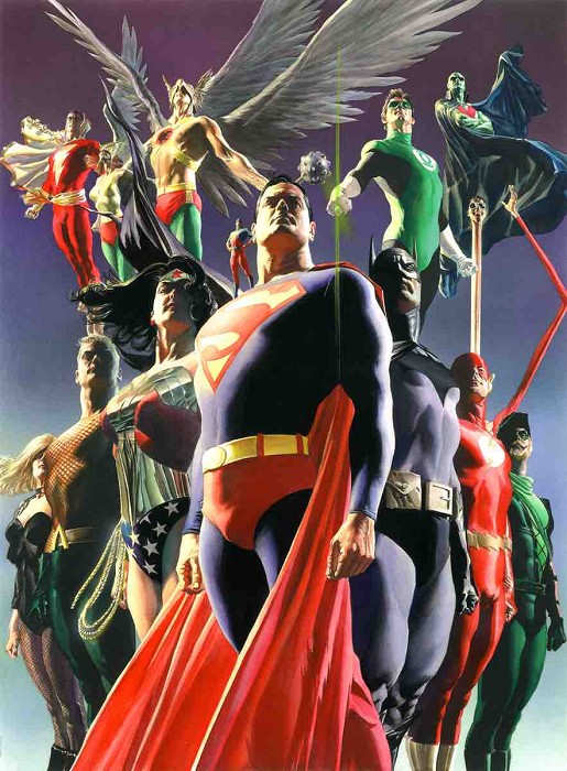 Alex Ross JLA Secret Origins Giclee On Canvas