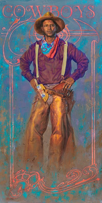 Brent Flory Cowboy (Black) Giclee On Canvas