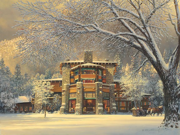 William Phillips Christmas Eve at the Ahwahnee Canvas