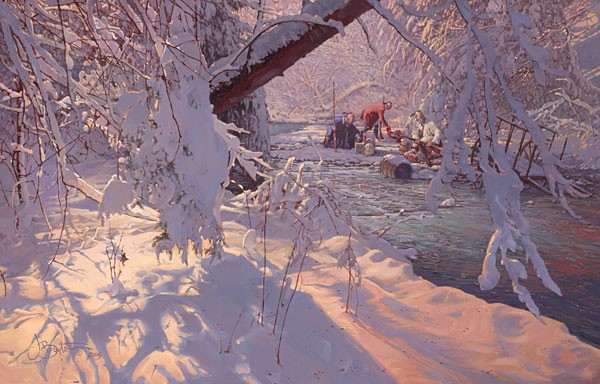 John Buxton Winter Windfall Canvas