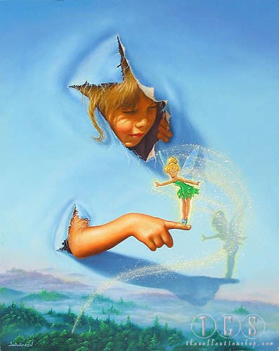 Jim Warren Making Friends - From Peter Pan Giclee On Canvas