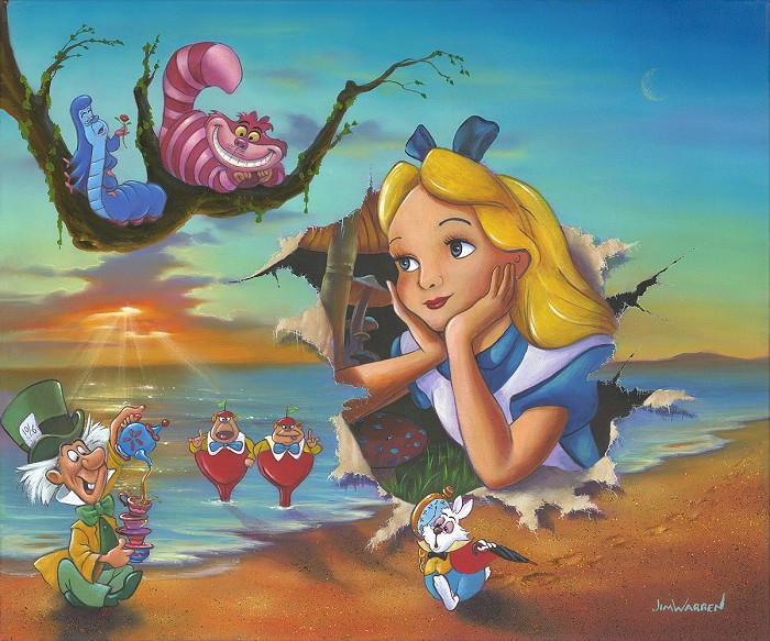 Jim Warren Alice's Grand Entrance - From Disney Alice in Wonderland Hand-Embellished Giclee on Canvas