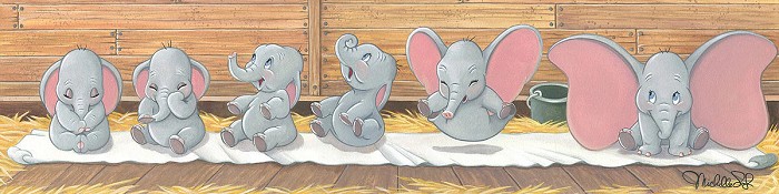 Michelle St Laurent Baby Dumbo From Dumbo Giclee On Canvas
