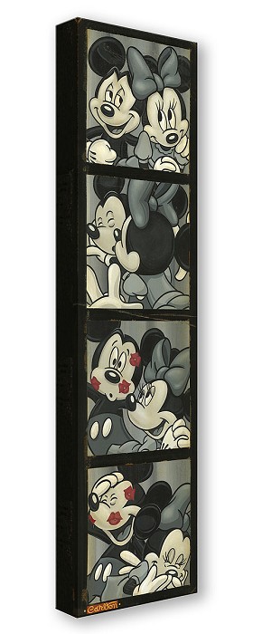 Trevor Carlton Photo Booth Kiss From Mickey and Minnie Gallery Wrapped Giclee On Canvas