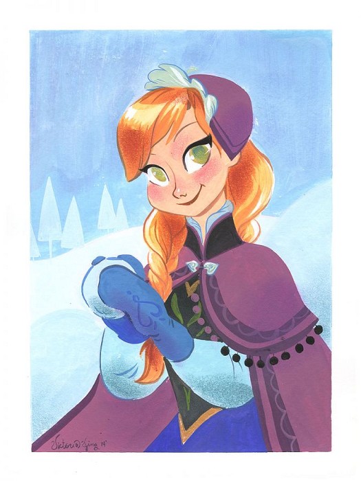 Victoria Ying Build a Snowman Giclee On Paper
