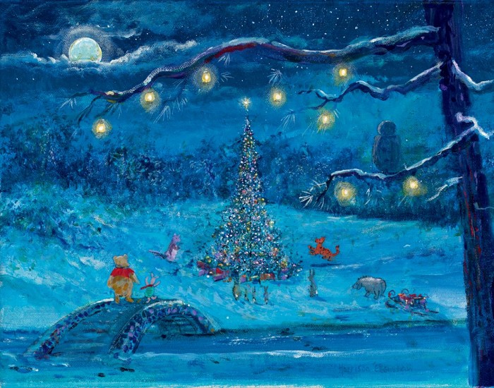 Harrison Ellenshaw Merry Christmas Pooh HC - From Disney Winnie the Pooh Giclee On Canvas