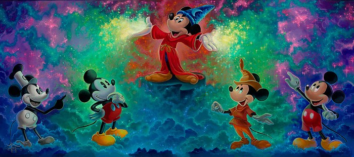 Jared Franco Mickey's Colorful History From Mickey Mouse Gallery Wrapped Giclee On Canvas