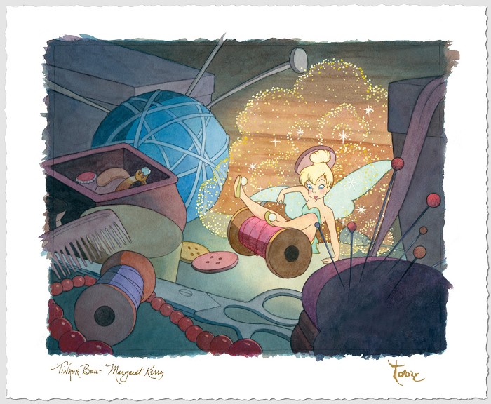 Toby Bluth Cute As A Button Tinker Bell Giclee On Paper