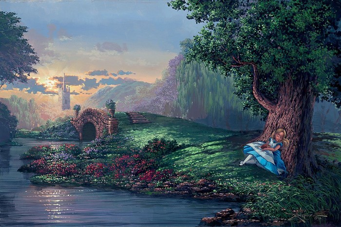 Rodel Gonzalez Dreaming of Wonderland Hand-Embellished Giclee on Canvas