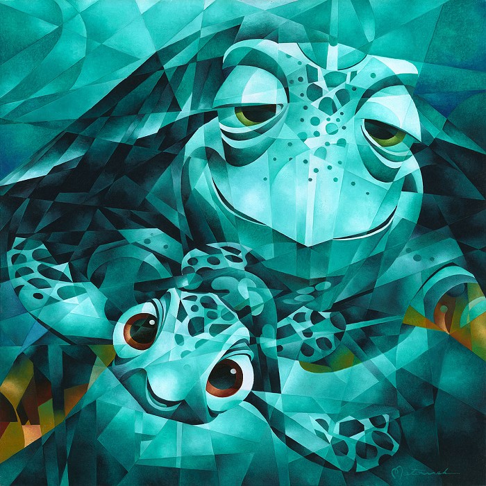 Tom Matousek Serious Thrill Issues, Dude From Finding Nemo Hand-Embellished Giclee on Canvas