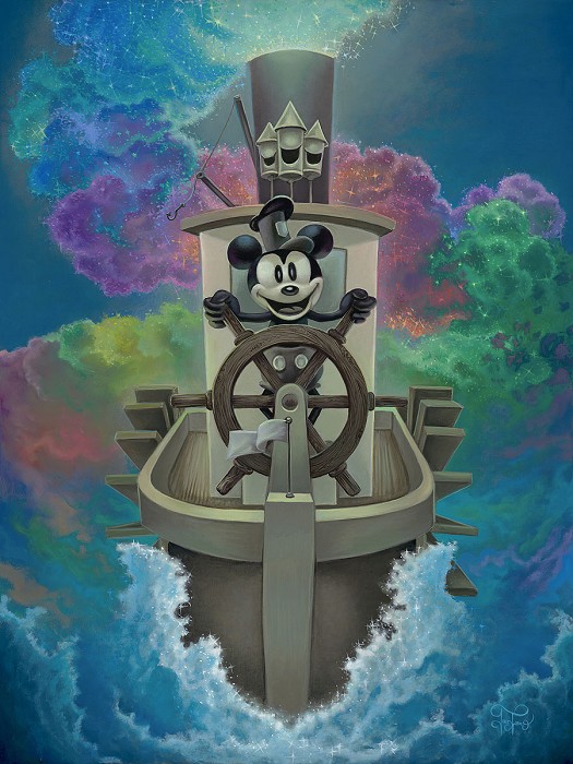 Jared Franco Willie's Exploration of Color From Steamboat Willie Giclee On Canvas