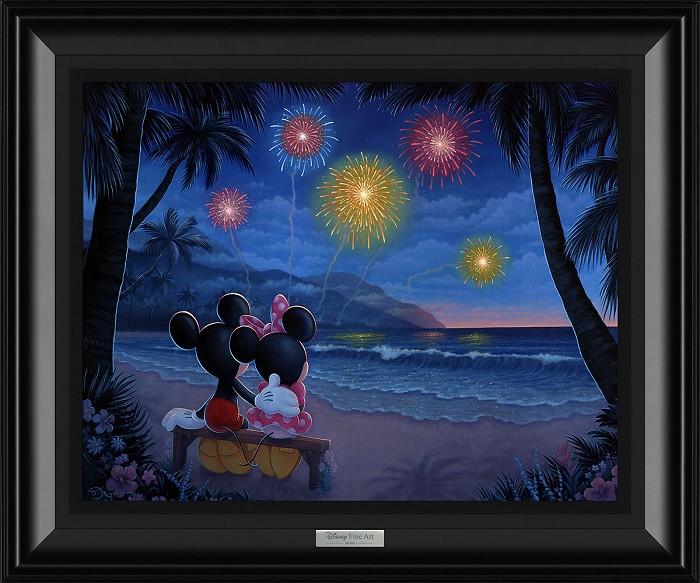 Tim Rogerson Evening Fireworks on the Beach Giclee On Canvas