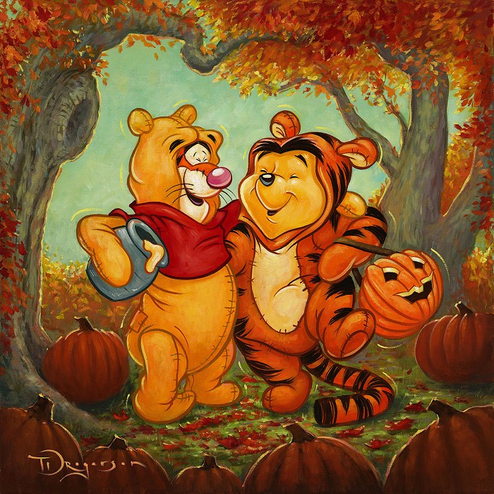 Tim Rogerson Friendship Masquerade From Winnie the Pooh Hand-Embellished Giclee on Canvas