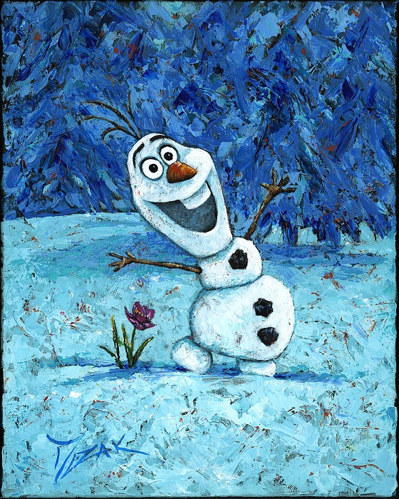 Trevor Mezak Olaf From The Movie Frozen Hand-Embellished Giclee on Canvas